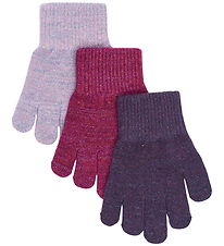 Mikk-Line Handsker - Uld - 3-pak - Plum Perfect-Catawaba Grape-P