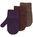 Mikk-Line Luffer - Uld - 3-pak - Plum Perfect-Deep Mahogany-Oxbl