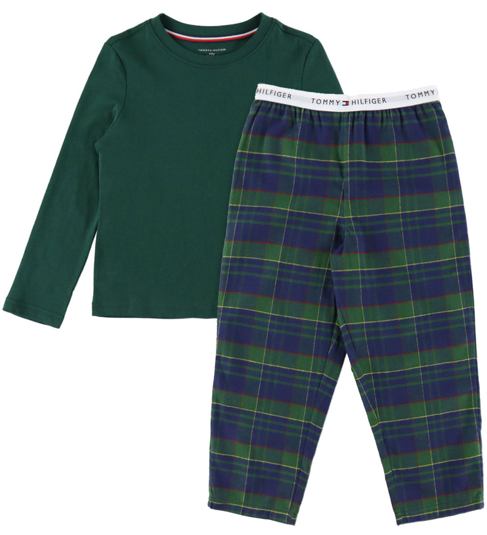 Tommy Hilfiger Pyjama set - Orn Green/Buffaio Check Evergreen - Tommy Hilfiger - 14-16 jaar (164-176) - Pyjama's - Tweedelig