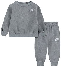 Nike Sweatsæt - Grey Heather/White