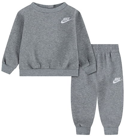 Nike Sweatsæt - Grey Heather/White