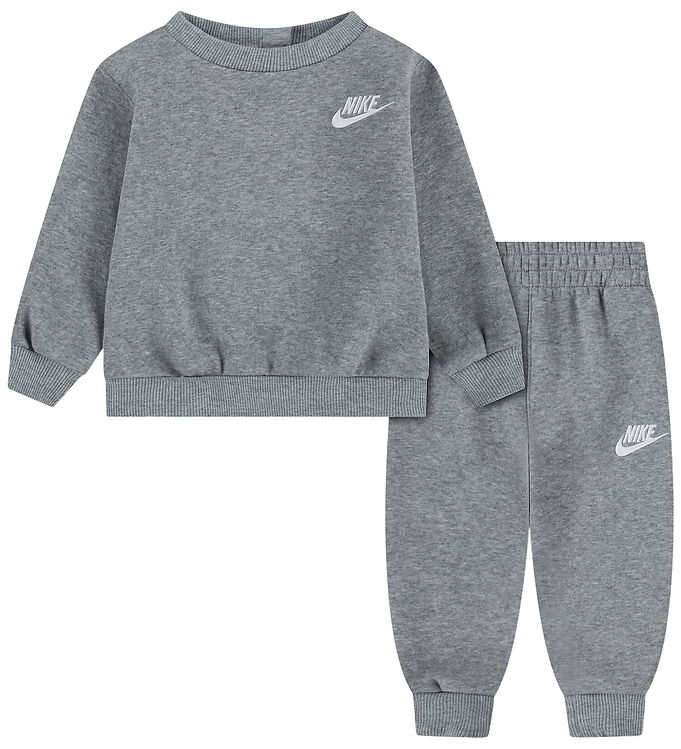Nike Sweatsæt - Grey Heather/White