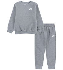Nike Sweatsæt - Grey Heather/White