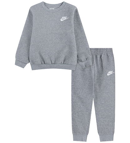 Nike Sweatsæt - Grey Heather/White
