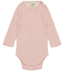 FUB Body l/æ - Rib - Hulmønster - Uld - Pale Rose