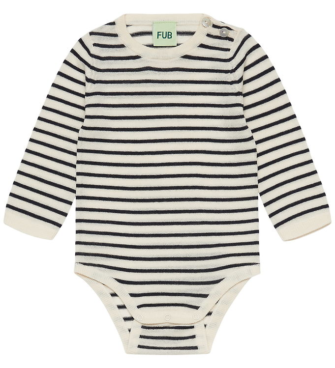 FUB Body l/æ - Strik - Uld - Ecru/Navy