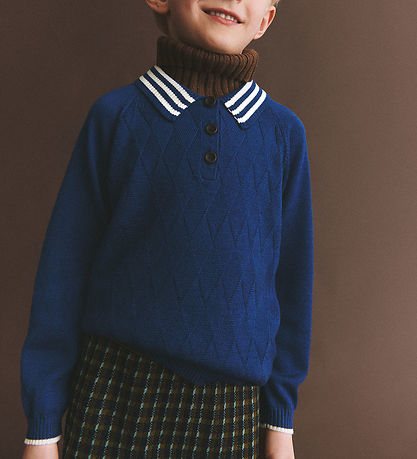 FUB Polobluse - Uld - Deep Indigo