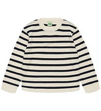 FUB Bluse - Strik - Uld - Ecru/Navy