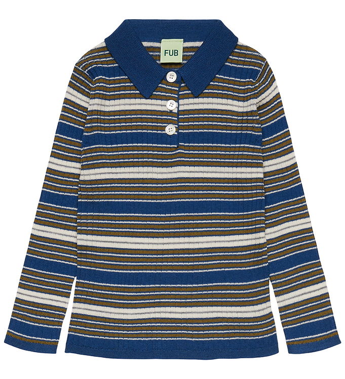 FUB Polo - Rib - Strik - Uld - Deep Indigo