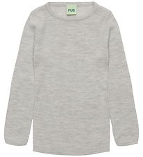 FUB Bluse - Rib - Uld - Light Grey Melange