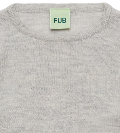 FUB Bluse - Rib - Uld - Light Grey Melange