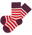 FUB Strømper - 2-pak - Uld - Violet/Classic Red