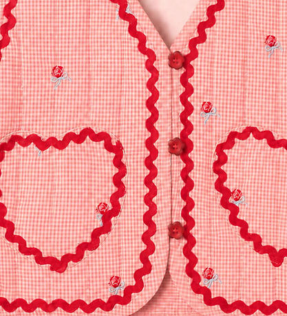 Flöss Vest - Quiltet - Sonja - Pink Rose Gingham