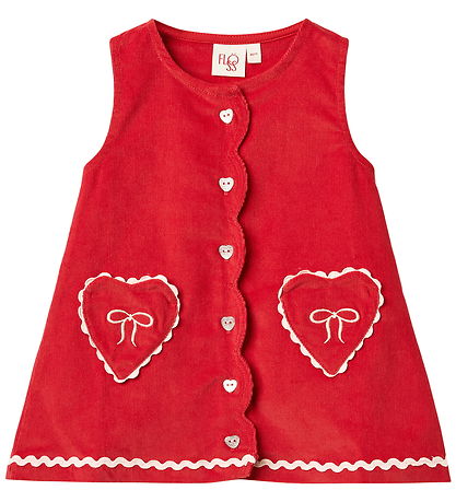 Flöss Kjole - Fløjl - Carol - Poppy Red