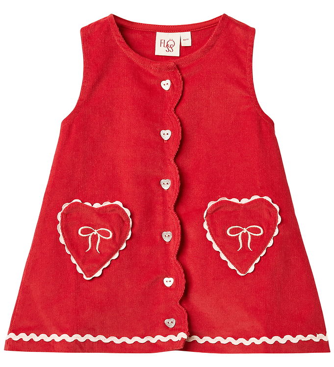 Flöss Kjole - Fløjl - Carol - Poppy Red