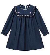 Copenhagen Colors Kjole - Navy m. Flæser/Broderi