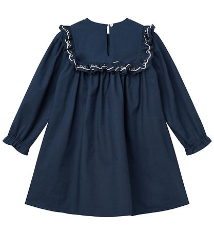 Copenhagen Colors Kjole - Navy m. Flæser/Broderi