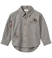 Copenhagen Colors Skjorte - Grey Check Comb m. Broderi