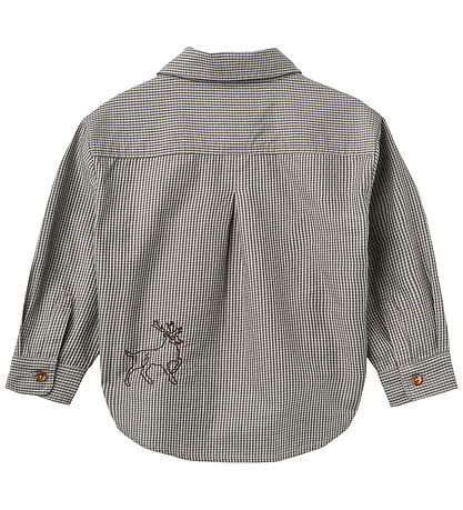 Copenhagen Colors Skjorte - Grey Check Comb m. Broderi