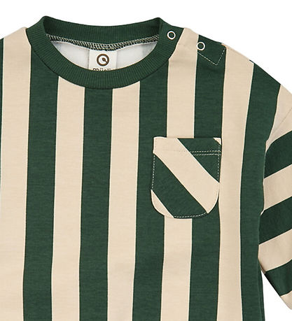 Müsli Sweatshirt - Stripe - Oak/ Forest green