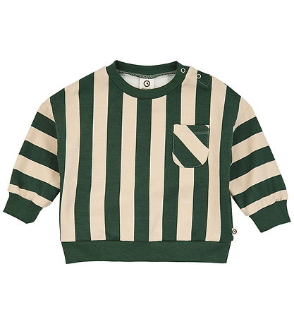 Müsli Sweatshirt - Stripe - Oak/ Forest green