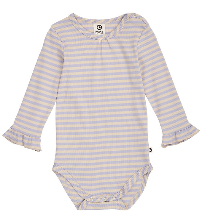 Müsli Body l/æ - Rib - Stripe - Oak/Mauve