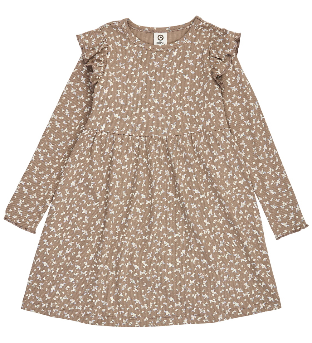 Müsli Kleid - Rib - Alyssum - Walnuss/Oak/Mauve - Müsli - 7 Jahre (122) - Kleider