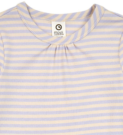 Müsli Bluse - Rib - Stripe - Oak/Mauve