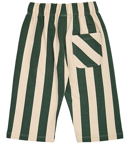 Müsli Sweatpants - Stripe - Oak/Forest Green