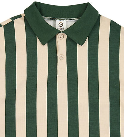 Müsli Polo - Sweat - Stripe - Oak/Forest Green