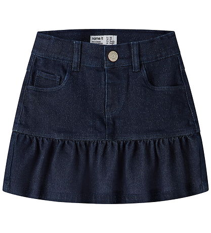 Name It Nederdel - NmfLiv - Glitter - Dark Blue Denim