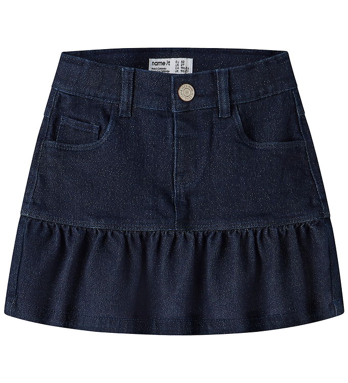 Name It Nederdel - NmfLiv - Glitter - Dark Blue Denim