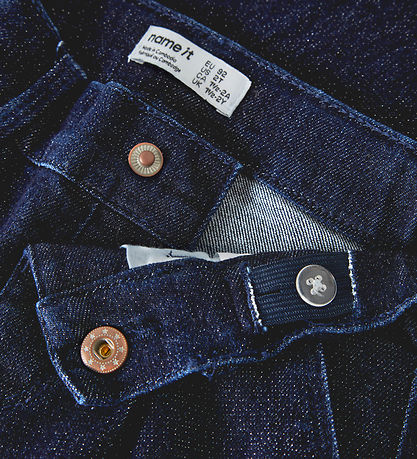 Name It Jeans - NmfRose - Wide - Glitter - Dark Blue Denim