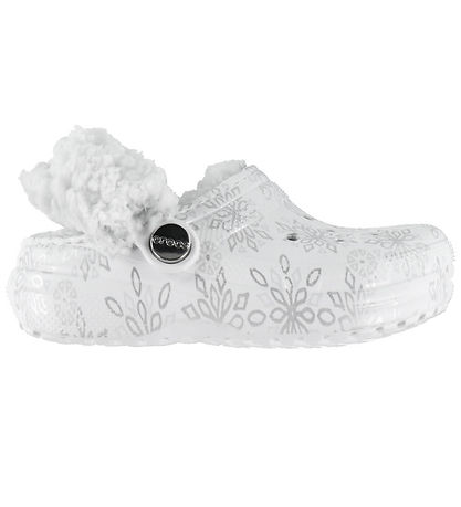 Crocs Sandaler - Fleece - Classic Metallic Snowflakes - Snow Whi