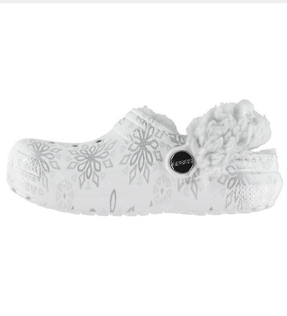 Crocs Sandaler - Fleece - Classic Metallic Snowflakes - Snow Whi