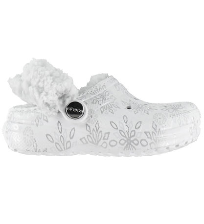 Crocs Sandaler - Fleece - Classic Metallic Snowflakes - Snow Whi