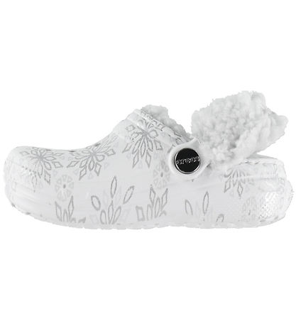 Crocs Sandaler - Fleece - Classic Metallic Snowflakes - Snow Whi