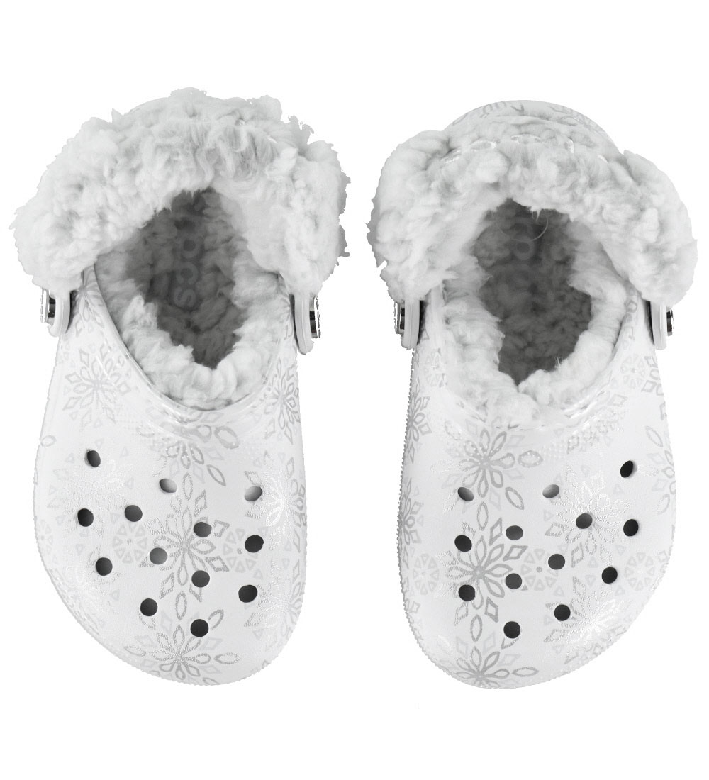 Crocs Sandalen - Fleece - Classic+ Metallic Schneeflocken - Snow - Crocs - 24/25 - Sandalen