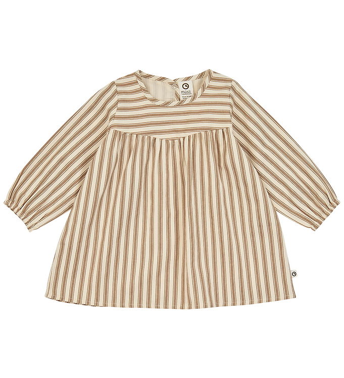Müsli Kjole l/æ - Woven Stripe - Oak/Walnut