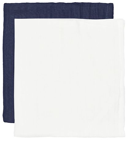 CAMA Copenhagen Hydrofiele Doek - 2-pack - 65x40 - Wit/Navy