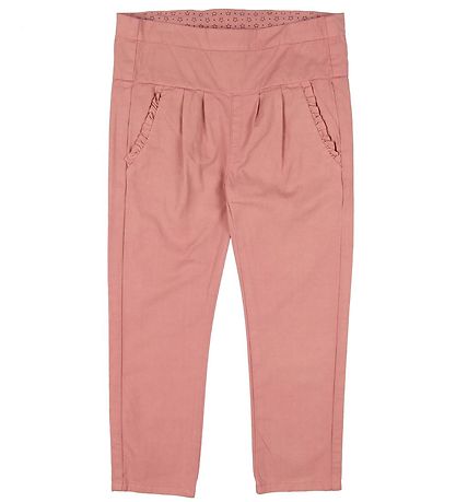 En Fant Trousers - Dark Pink w. Ruffles En Fant Trousers - Dark Pink w. Ruffles