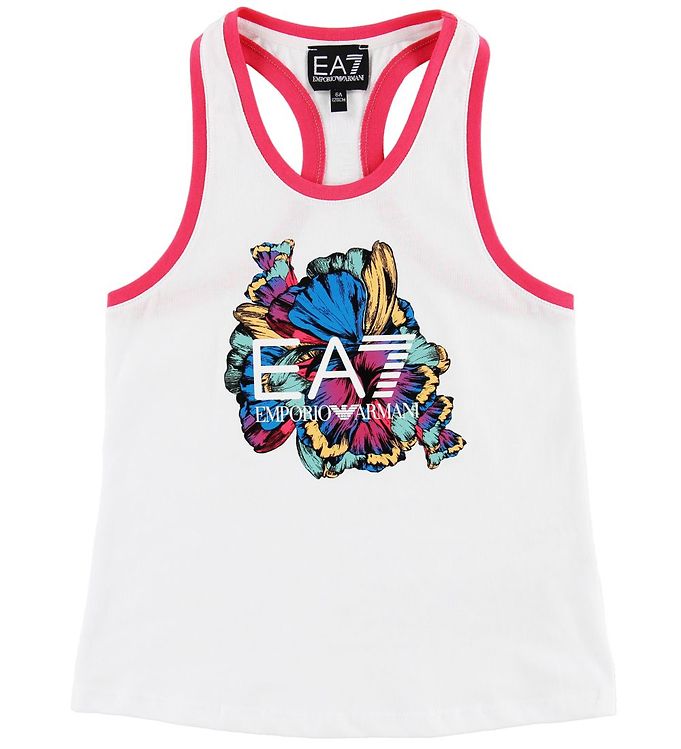 EA7 Tanktop - Hvid m. Blomst