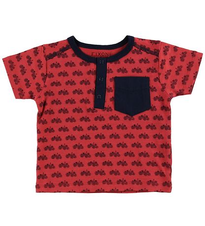 Fixoni T-shirt - Cardinal w. Tractors Fixoni T-shirt - Cardinal w. Tractors