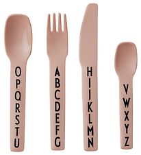 Design Letters Melamine Cutlery - 4 pcs - Rose w. Alphabet Design Letters Melamine Cutlery - 4 pcs - Rose w. Alphabet