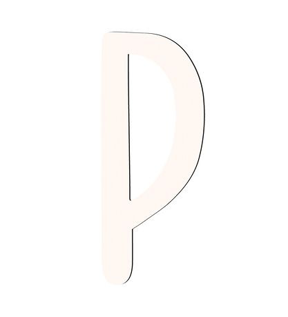 Sebra Wooden Letter - P - Birchbark Beige