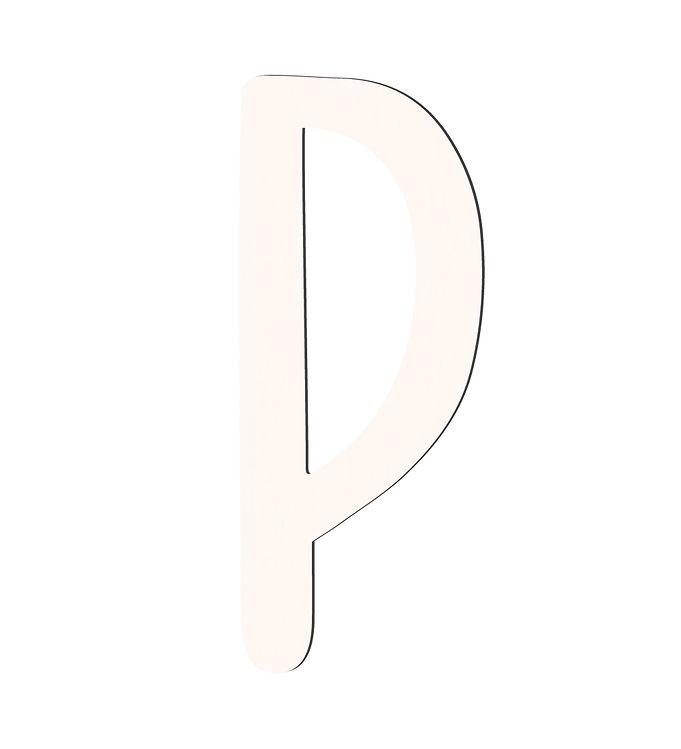 Sebra Træbogstaver - P - Birchbark Beige