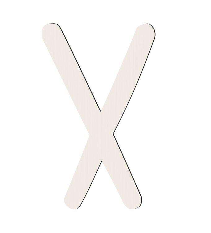 Sebra Træbogstaver - X - Birchbark Beige