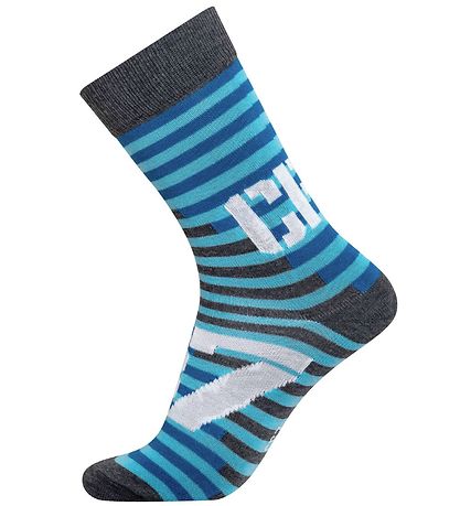 Chaussettes CR7 - 3 Pack - Bleu/Gris av. Imprimé Chaussettes CR7 - 3 Pack - Bleu/Gris av. Imprimé