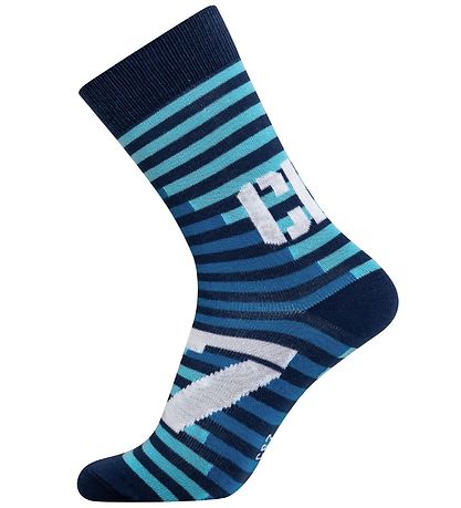 Chaussettes CR7 - 3 Pack - Bleu/Gris av. Imprimé Chaussettes CR7 - 3 Pack - Bleu/Gris av. Imprimé