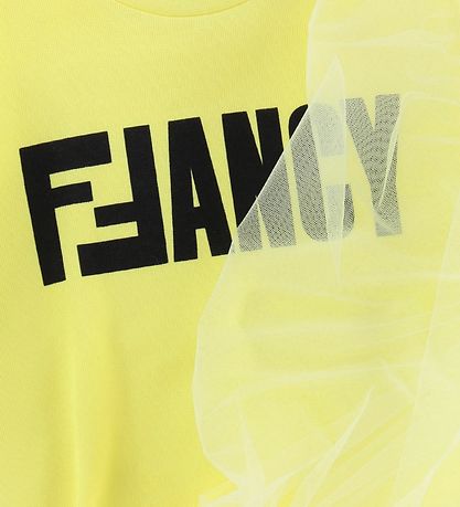 Fendi Kids Sweatshirt - Gul m. Tekst/Tyl Fendi Kids Sweatshirt - Gul m. Tekst/Tyl